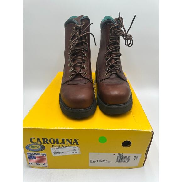 Carolina 8'' Steel Toe Collar Boot (1809) NEW Men's Brown/Black US Size 8 2E - Picture 9 of 9